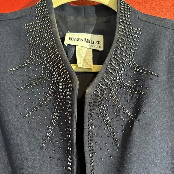 Karen Miller New York Navy Dress With Matching Jacket, Size 18 - Picture 6 of 16